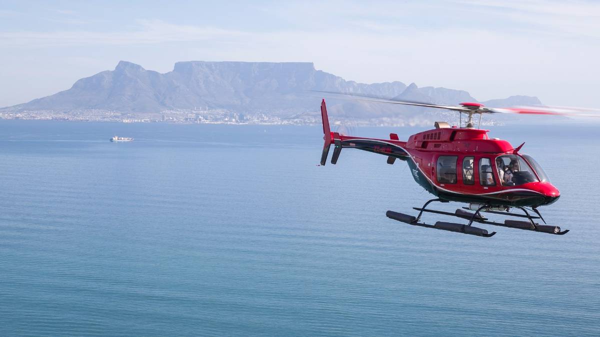 Atlantische kust Helikoptervlucht in Kaapstad met transfer